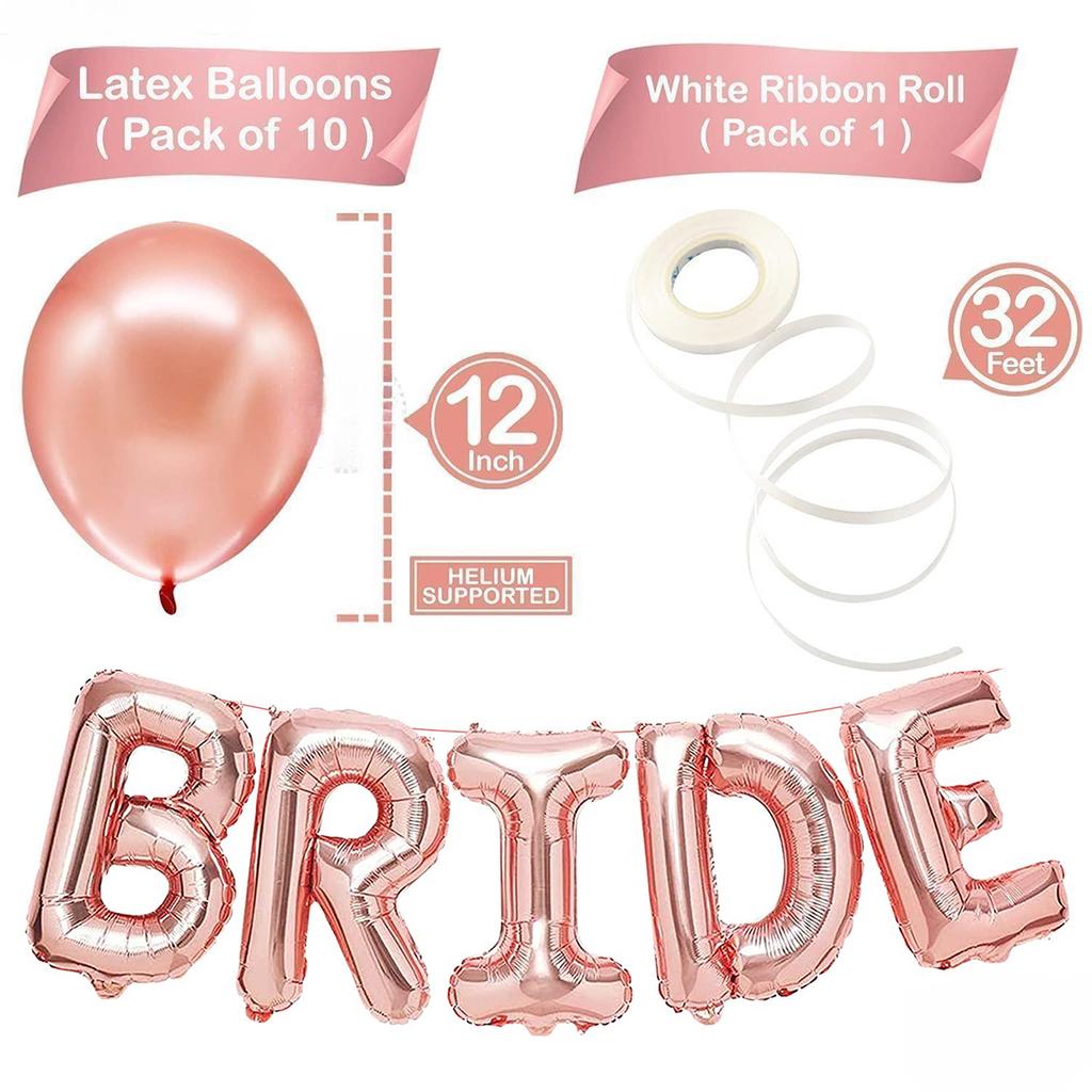 Воздушные шары для невесты из розового золота, набор воздушных шаров для невесты, украшения для девичника, украшения для девичника из розового золота, воздушные шары для девичника