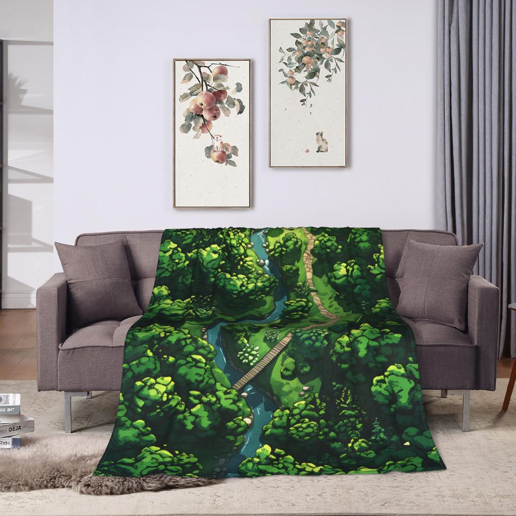 Grass Battlemat Grassland Land Greenery Blanket Quality Warm Soft Throw Blanket Winter Picnic Bedroom Novelty Bedspread