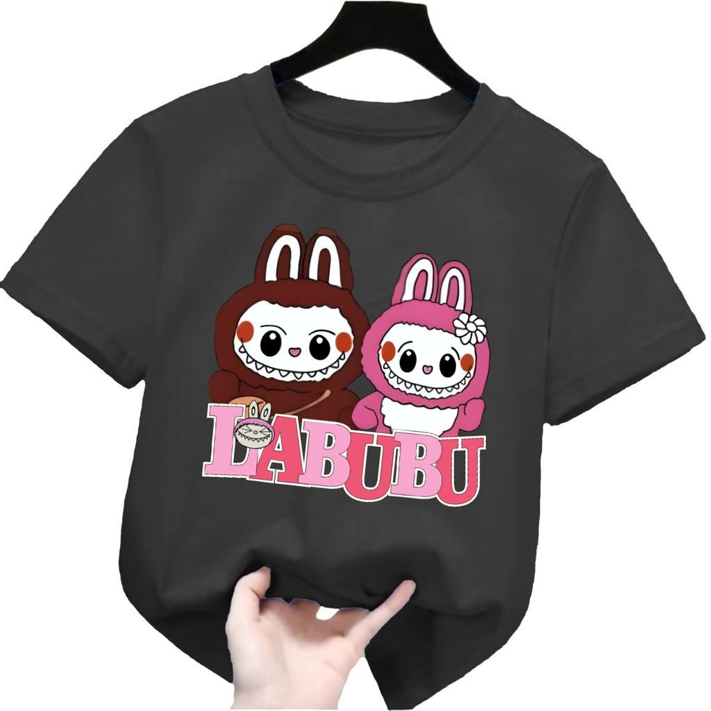 Унисекс футболка с коротким рукавом с принтом labubu, повседневный модный топ