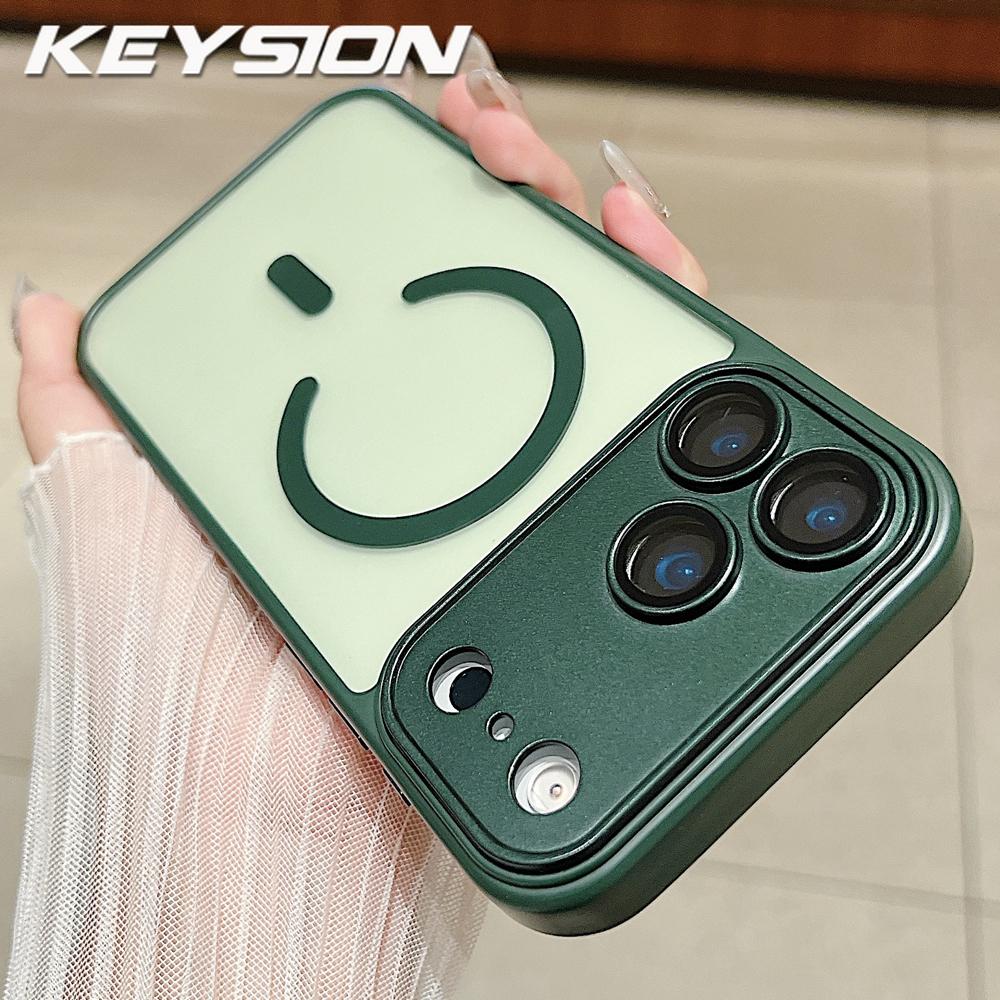 KEYSION Роскошный матовый полупрозрачный магнитный чехол для MagSafe для iPhone 17 Pro Max Беспроводная зарядка Ударопрочная броня Чехол для телефона