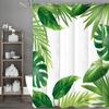 Green Glistening Leaf Shower Curtain, Bathroom Decorative Shower Curtain, Waterproof Shower Curtain with Hooks