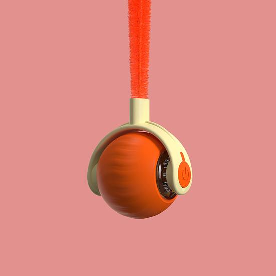 Интерактивная игрушка-мяч для кошек, перезаряжаемый через USB, автоматический движущийся мяч с плюшевым хвостом, умная головоломка для домашних животных для занятий спортом в помещении, снятия стресса