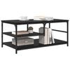 Coffee Table Black with Oak Effect 90 x 49 x 40 cm Engineered Wood