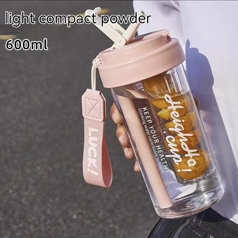 Летний портативный стакан для воды 600 мл спортивная бутылка для воды пищевой материал тритан стакан для воды женский стакан с соломинкой удобный стакан