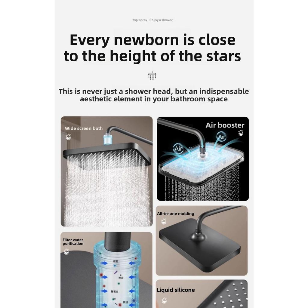 13 Inch Large Water Output Top Spray Flower Shower ,Shower  Flower Drying Showerhead Hotel