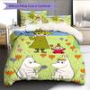 Moominvalley Pattern Bedding Home Decoration Birthday Gift ( 1 duvet cover + 2 pillowcase, without core),fan merchandise.