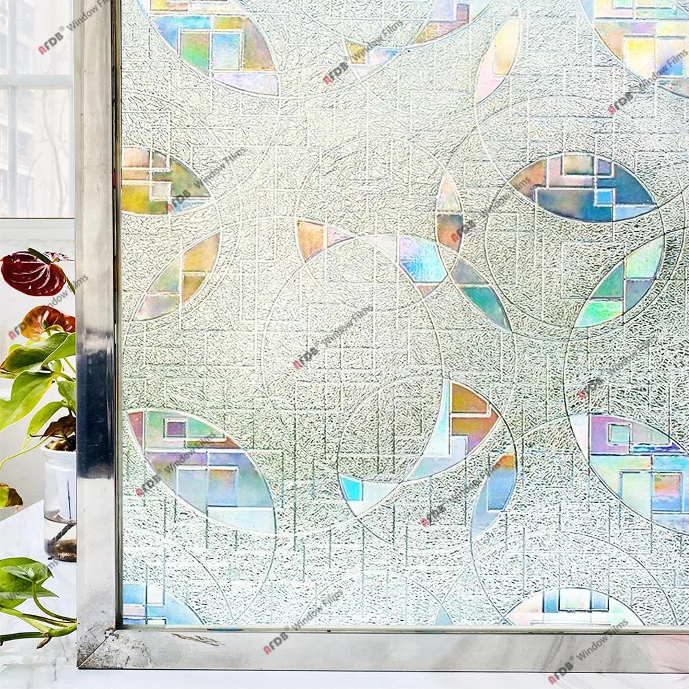 3D радужная оконная пленка, витражное стекло, защитная от ультрафиолета, наклейка на окно для дома, статическая клейкая терморегулирующая стеклянная пленка