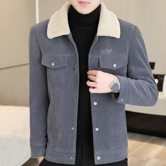 Мужская куртка, пальто, однотонная, с лацканами, застежкой на пуговицы, повседневная куртка, утолщенная бархатная подкладка, верхняя одежда, повседневная одежда