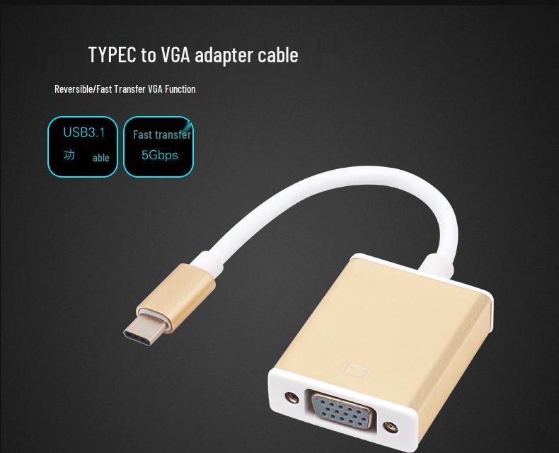 Кабель-переходник Type-C на VGA и HDMI высокой четкости, 25 см