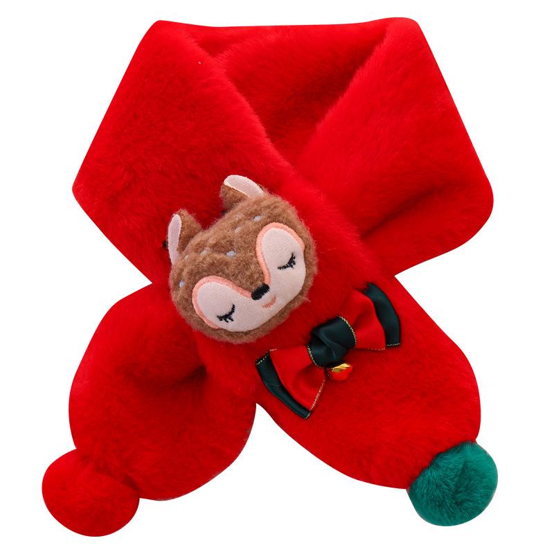Kids' Christmas Cartoon Scarf: Warm Faux Rabbit Fur Neck Warmer – Cute Winter Gift for Baby & Toddler