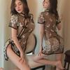Phoenix Embroidered Pajamas Female Sexy Retro Cheongsam Style Uniform Temptation Large Set Seductive Sexy Underwear