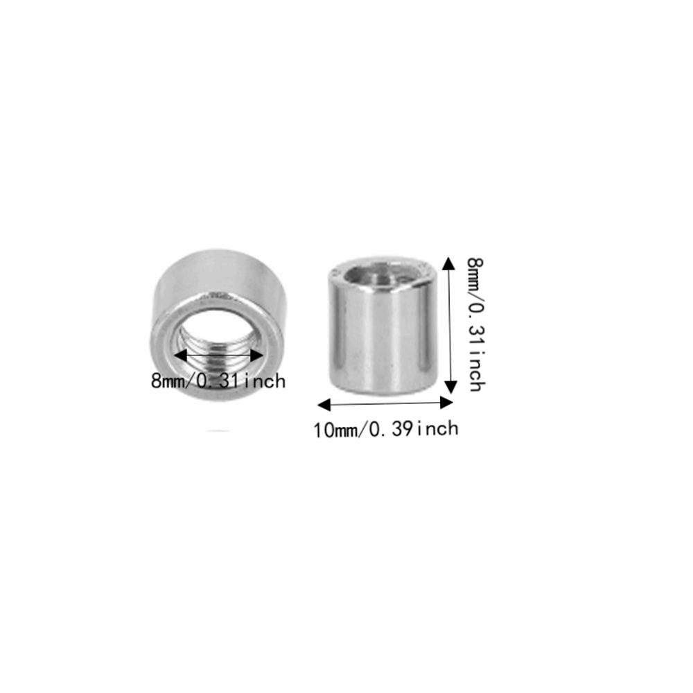 20pcs Fasteners Threaded Coupling Nuts M8 Stainless Steel Coupling Nut For Machine Maintenance