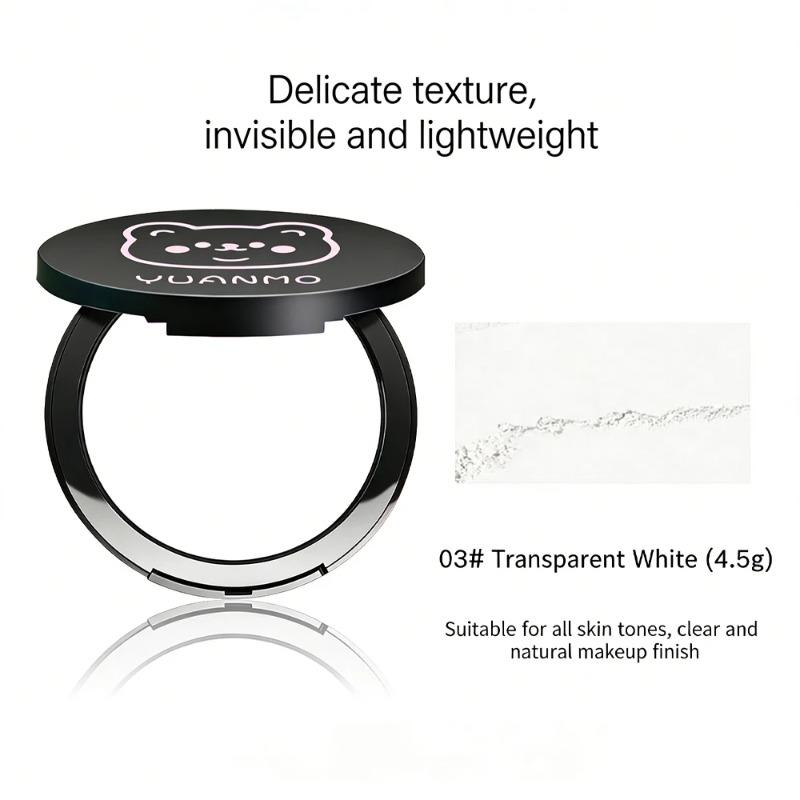 Transparent White Oil Control Pressed Powder Silky Soft Focus Concealer Brighten Modify Dull Skin Face Foundation Makeup