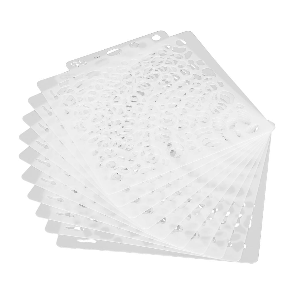 10Pcs Layering Stencils 14x12.8cm Reusable Hollow PET Painting Embossing Templates S137