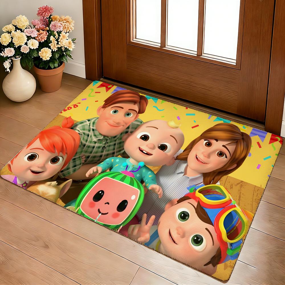 Cute C-CoComelon Floor Mat Cozy Flannel Soft Thick Non-Slip Mat For Living Room Bedroom Kitchen Decor Rugs