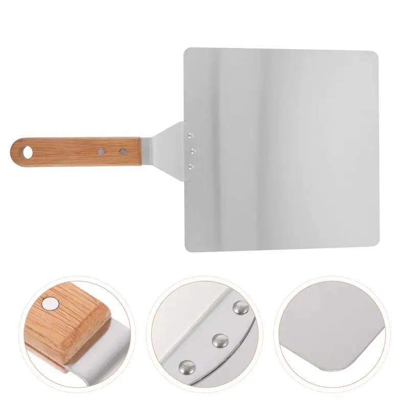 Pizza Spatula Peel Square Pizza Paddle for Oven Cake Lifter for Large Cakes Metal Pizza Peel 10 Inch