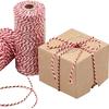 Red and White Twine Jute Cotton String - Gift Wrap Christmas Art Craft 100m