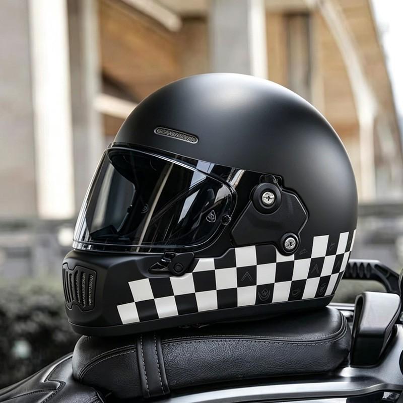 Retro Full Face Motorcycle Helmet Adult Commuter Electric Bike 3C Certified