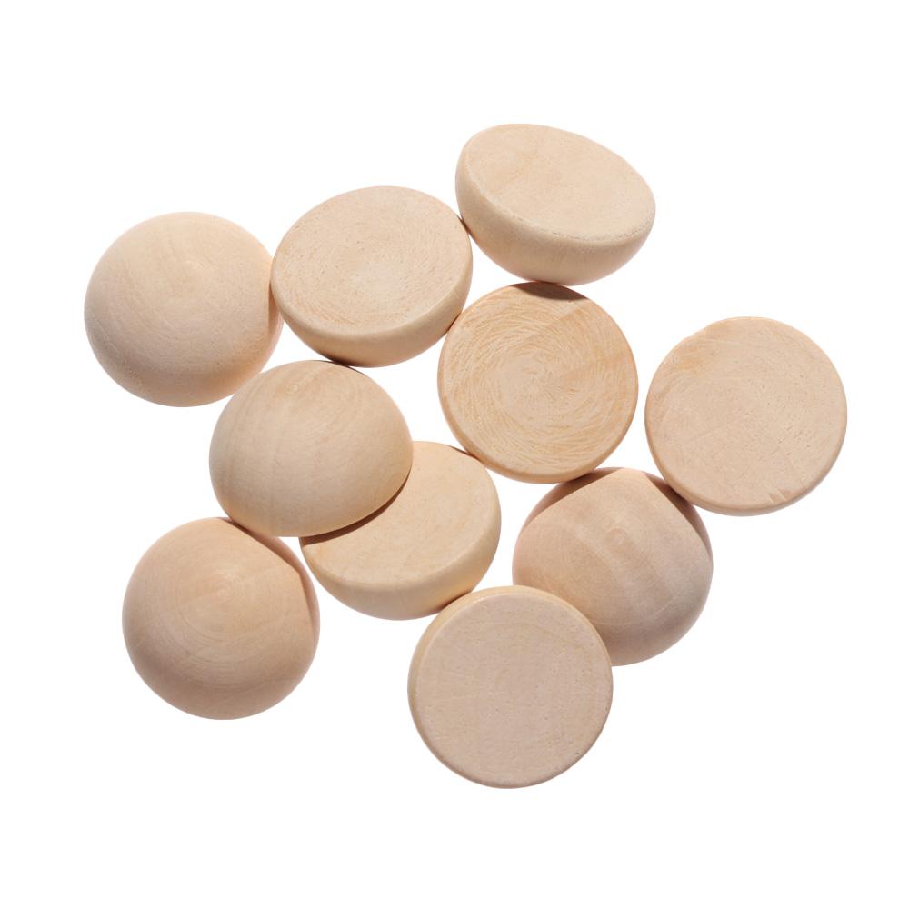 Graffiti Unfinished Accessories Jewelry Making Split Round Balls Half Wooden Beads Half-faced Wood