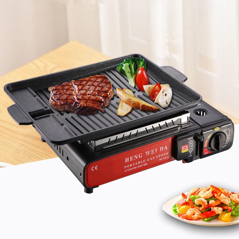 Non-stick BBQ Grill Pan Korean Style Charcoal Grill Barbecue Tray for Gas Stove Use Party Picnic BBQ Equipment
