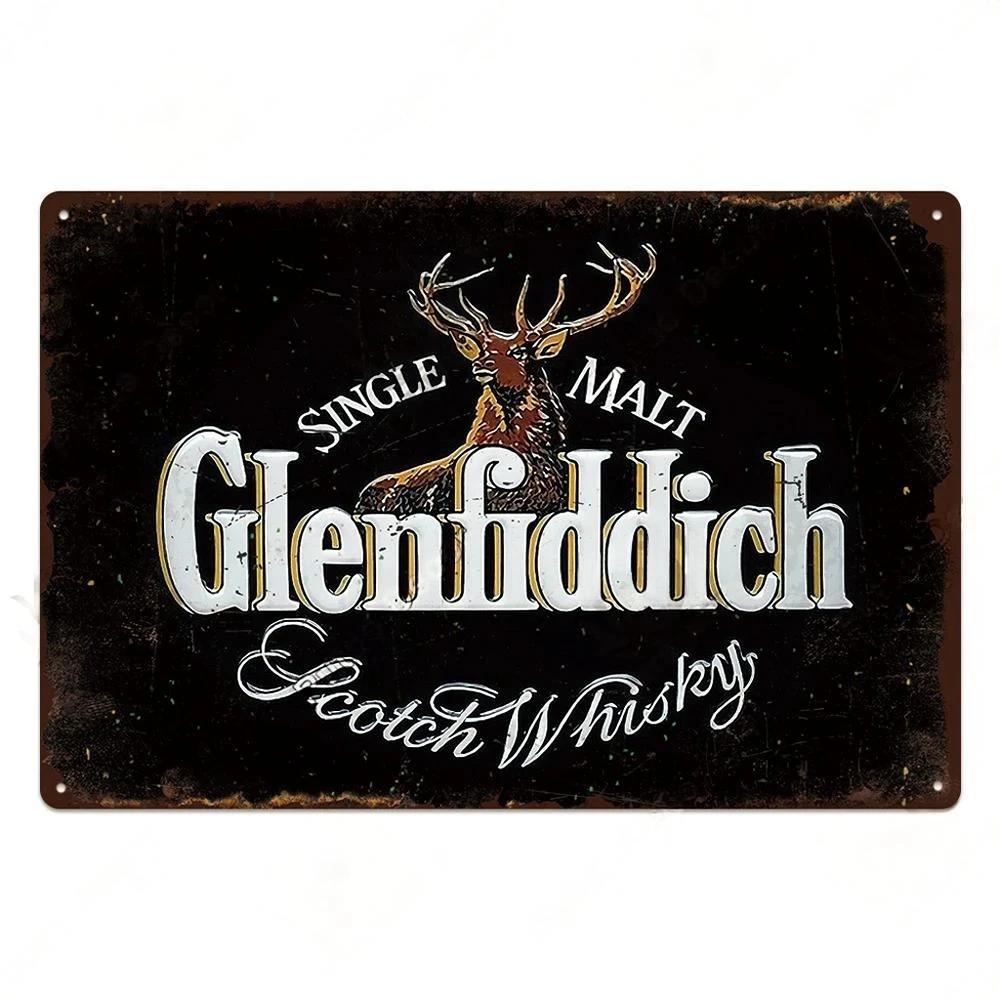 Vintage Bar Whisky Plaque Metal Club Tin Metal Logo Badge Girl Decor Garage Club Bar Men's Cave Bar Cafe Wall Decoration