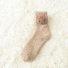 Fashion Design Warm Bear Middle Tube Bunny Korean Style Floor Socks Cartoon Hosiery Women Frog Socks Coral Fleece Socks