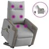 VidaXL Electric Massage Recliner Armchair Cloud Grey Fabric 3324104