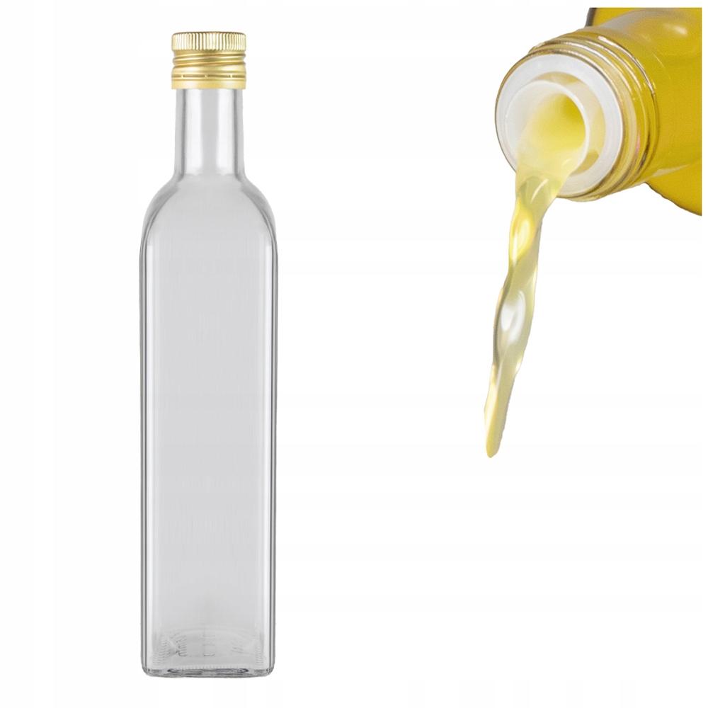 10X Butelki Marasca Bezbarwna 500 Ml Z Dozownikiem Na Oliwę Ocet Syrop 0,5L