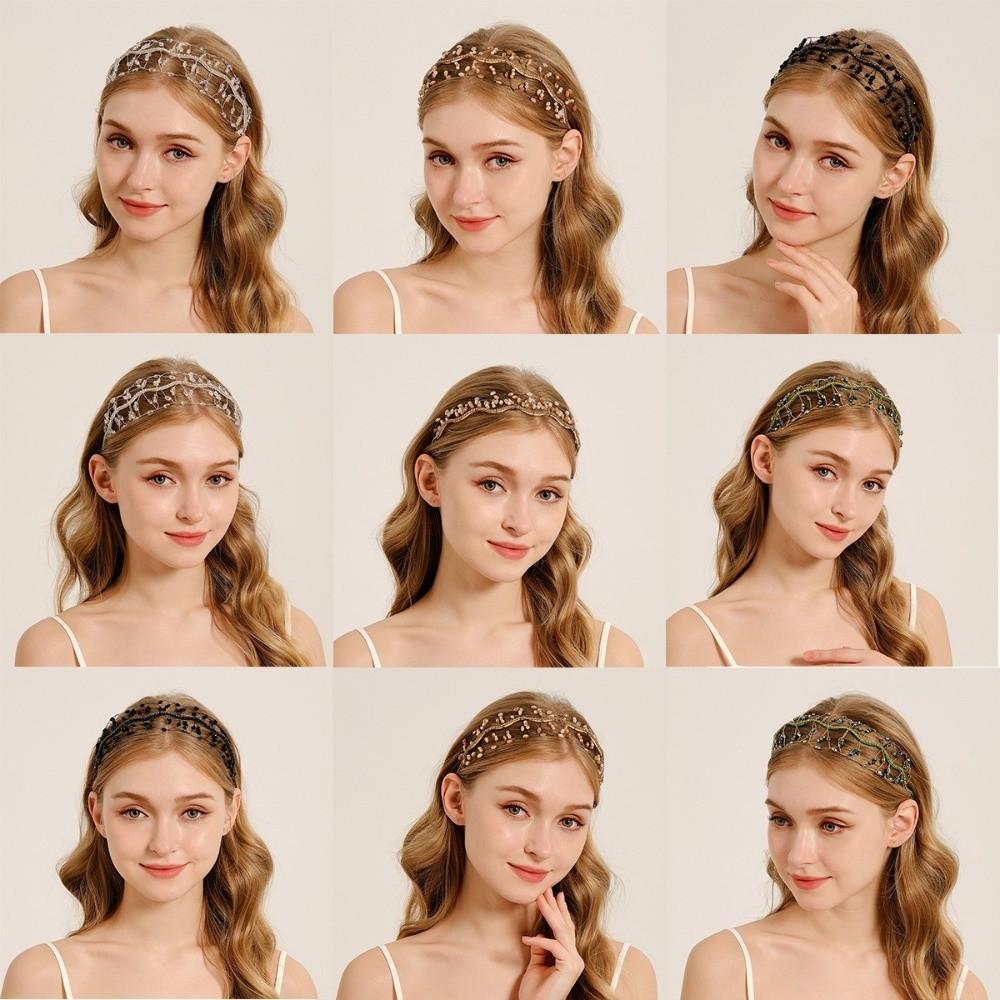 Ручная работа Сверкающая тиара со стразами Элегантные повязки на голову Свадебные повязки для волос Женские