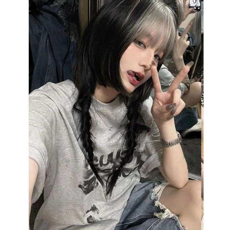 Y2k Harajuku Tshirt Women Vintage Oversize Grunge Short Sleeve Aesthetic Tees Korean Fashion Goth Streetwear Top Hippie