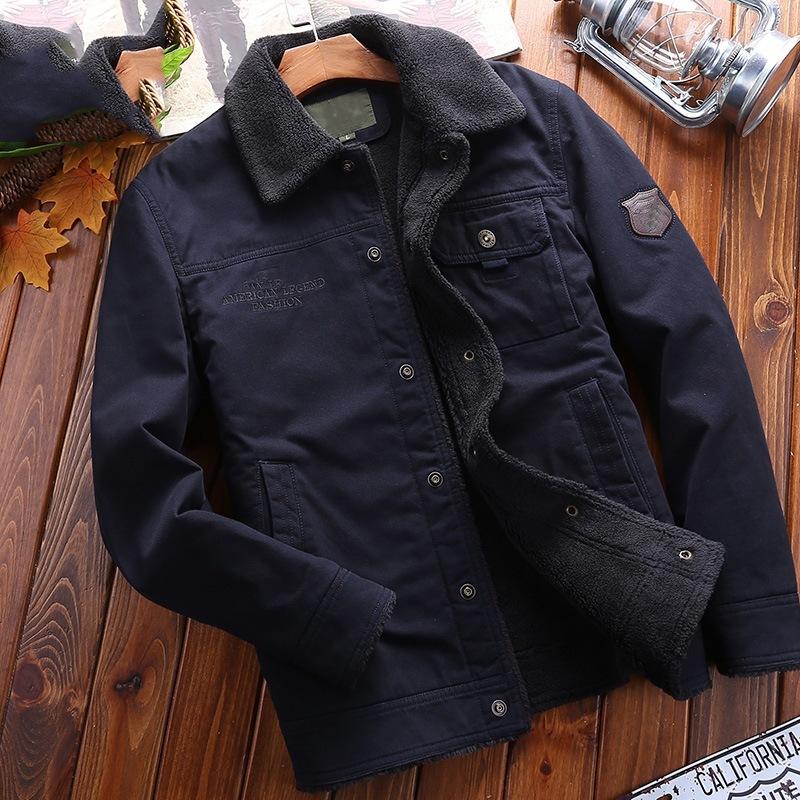 Мужское пальто из чистого хлопка плюс бархатное утолщенное хлопковое пальто, мужская свободная хлопковая куртка большого размера, мужская одежда