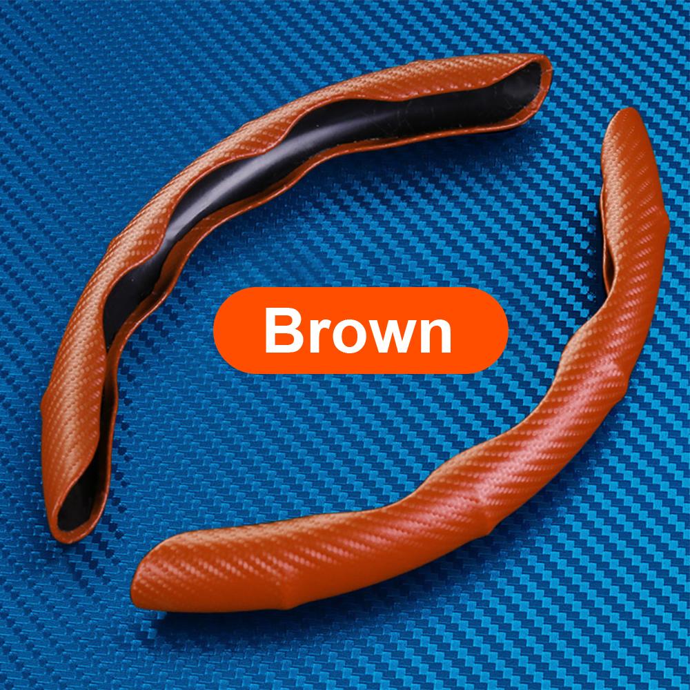 1Pair Car Steering Wheel Cover For Tesla Non-Slip Carbon Fiber 38CM Auto Steering Wheel Interior Decoration Accessories