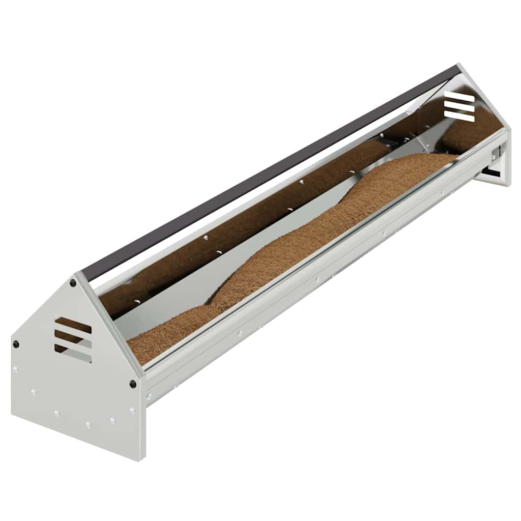 Chicken Feeder Trough Silver 108 x 20.5 x 20 cm
