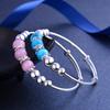 S990 Silver Inlaid Cat's Eye Stone Round Bead Beaded Bracelet Cute Children's Bracelet Baby Silver Bracelet