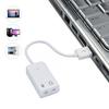 Portable 3D Virtual Network Audio Song Sound Card Adapter USB Channel with Cable