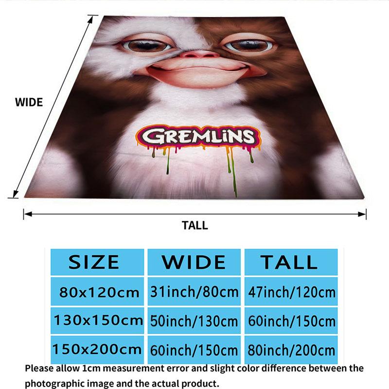 1PC Gremlins Patterned Flannel Blanket Suitable For All Seasons For Home Decor Warmth And Comfort Gifts Holiday Present