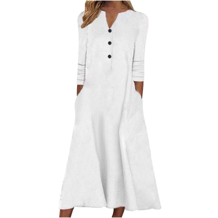 Женское осеннее платье макси с принтом, длинный рукав, открытая грудь, юбка