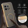 For OnePlus 11 5G/11 Pro 5G Phone Case Carbon Fiber Textured Electroplated TPU Back Cover