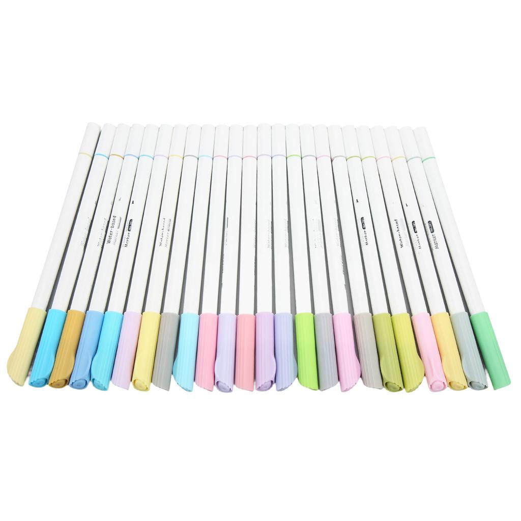24Pcs Brush Markers Dual Tips Natural Vivid Color Ergonomic Penholder Wide Application Brush Pens