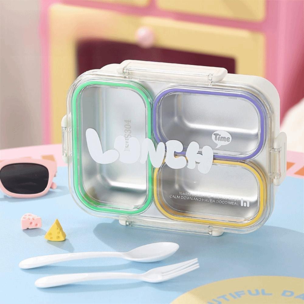 2/3 Compartments Portable Food Container Food Grade Divided Lunch Plate Outdoor Activities