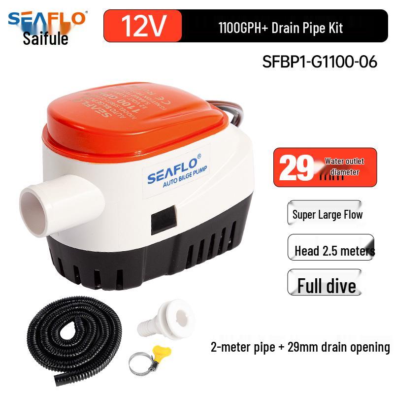 SEAFLO Marine 12V/24V Automatic Bilge Pump for Yachts & Speedboats