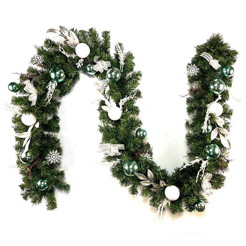 Длинная рождественская гирлянда длиной 9 футов, гибкая подвесная подвеска из ПВХ, искусственные рождественские гирлянды с бантом