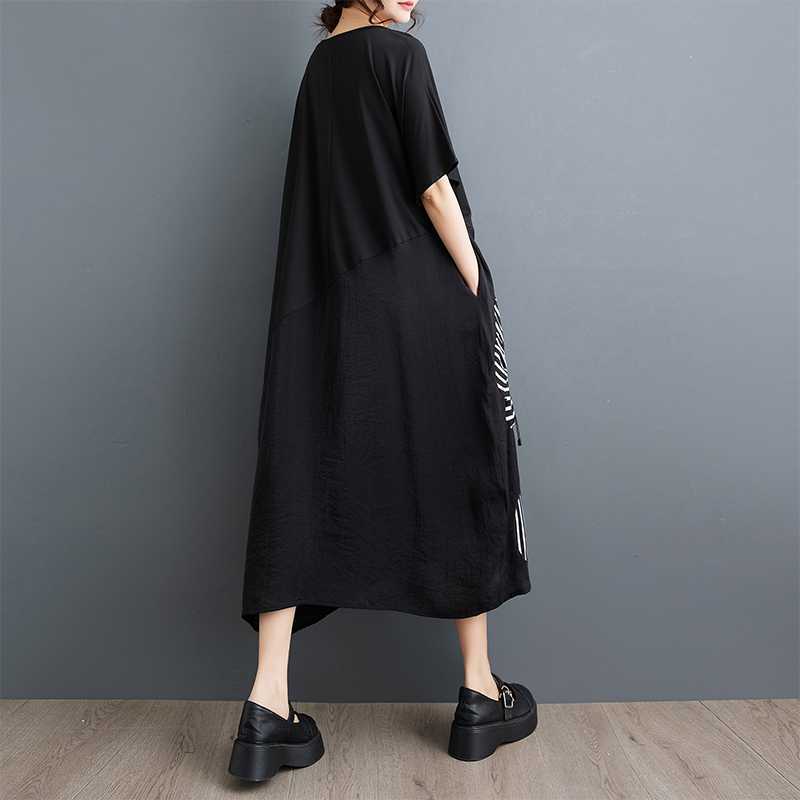 Свободное платье в стиле вестерн пэчворк средней длины, художественное, в стиле ретро