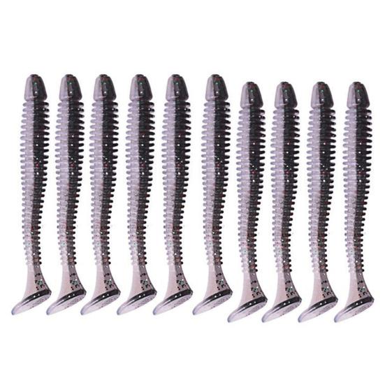 10/30/50Pcs Fishing Lures Soft Baits with T-Tail Vibrant Color Tear-Resistant Reusable Flexible Soft Artificial Lures Fake Baits