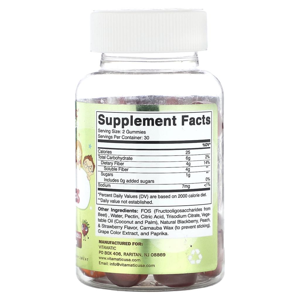 Children's Dietary Fiber Gummies, Natural Blackberry, Peach & Strawberry Flavors, 60 Gummies
