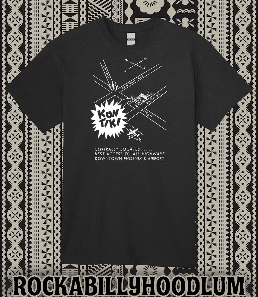 Retro Tiki Art Tee T Shirt Cotton Mug Bar Restaurant Kon Tiki Inn Hotel Phoenix Unisex T-Shirt
