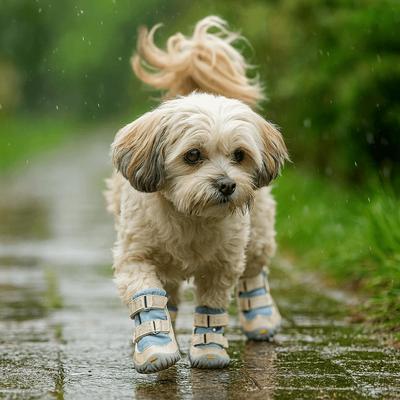 4 шт./компл. Теплые хлопковые ботинки для собак, дышащие, с мягкой подошвой, зимние ботинки для собак, грязеотталкивающие, водонепроницаемые, нескользящие ботинки для собак для щенков