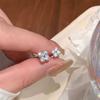 Серьги-пусеты в корейском стиле 'Четырехлистный клевер' с цирконами из стерлингового серебра S925 и 18-каратного золота