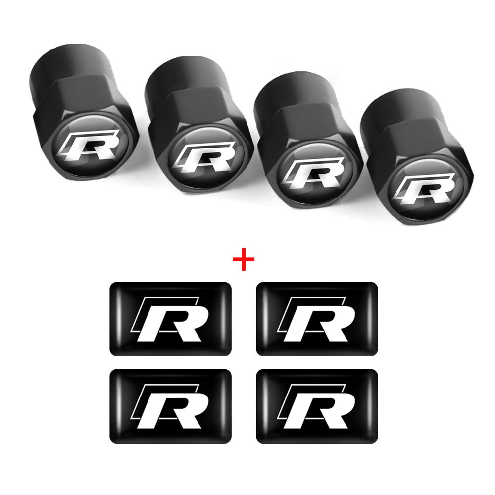 Car Interior Epoxy Logo Sticker Metal Wheel Tire Valve Cover For Volkswagen GTI Golf R Passat CC Lavida Sagitar Scirocco Tiguan