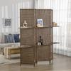 Wave Fibre Freestanding Folding Privacy Screen Panels, Room Divider, Grey